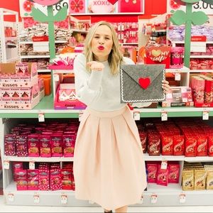 Pleated Taffeta Skirt